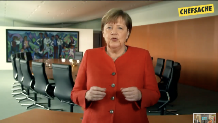 Angela Merkel auf der Chefsache Konferenz